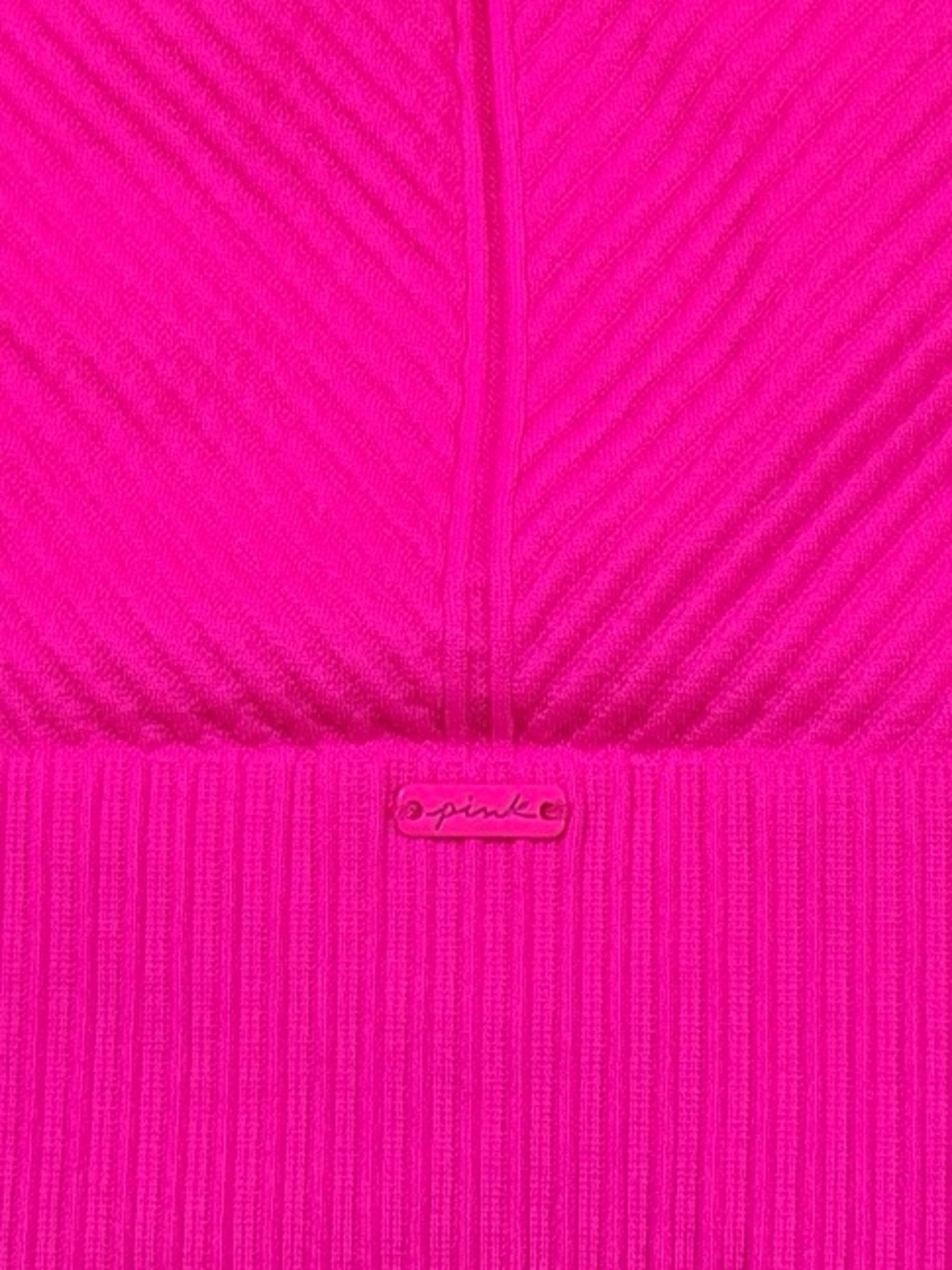 PINK Victoria’s Secret Hot Pink Ribbed Racerback Sports Bra M - Picture 6 of 9